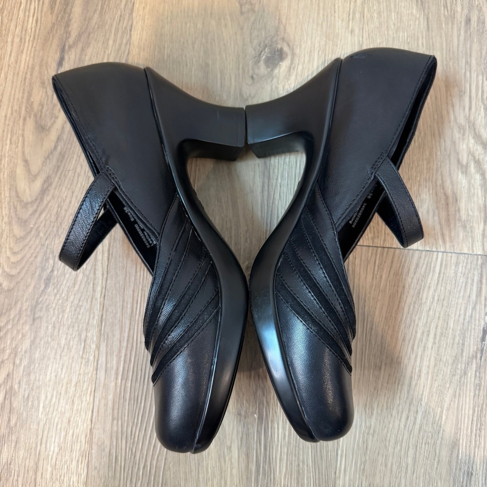 Dansko Becky Mary Jane Block Heels Black Napa Leather Womens EU 38 US 7-7.5 - Picture 3 of 11